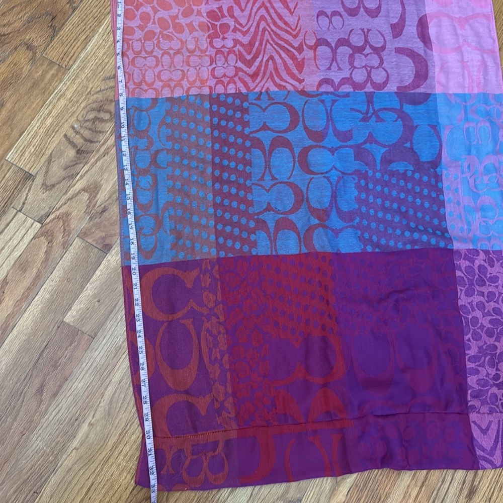 Colorful Coach Patterned Scarf - Picture 2 of 5